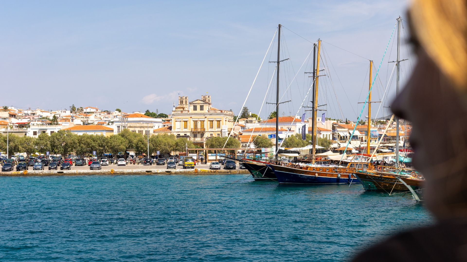 A girl admiring Poros island