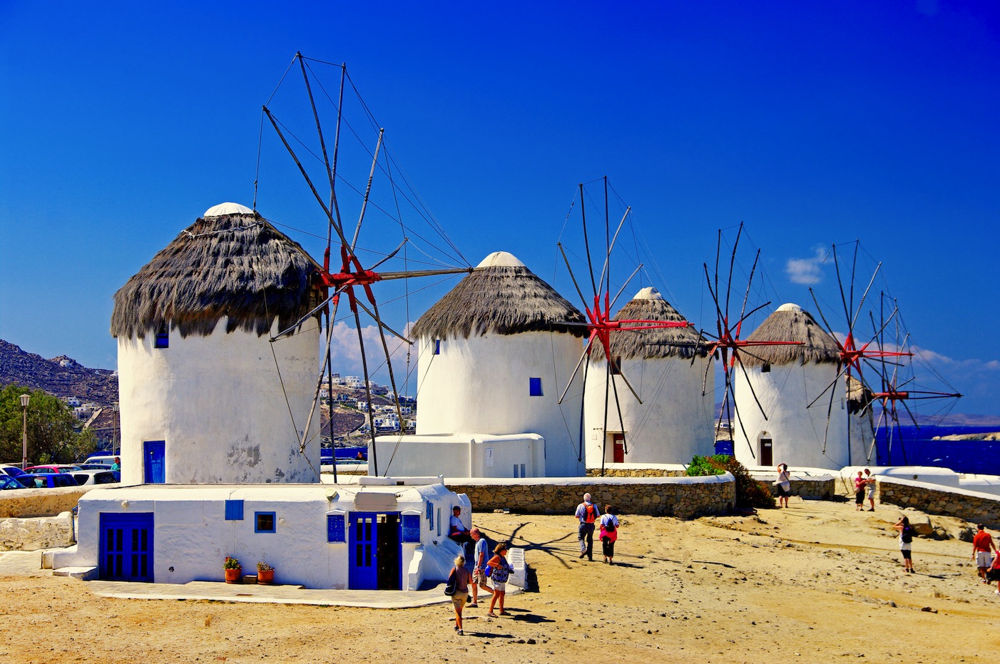 The white windmills in Mykonos